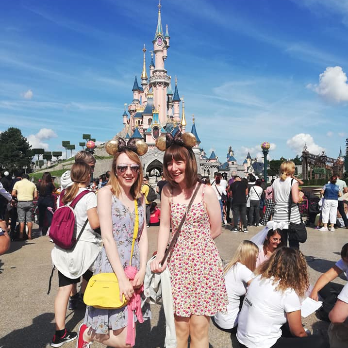 Lillie and I in front of the castle at Disneyland Paris